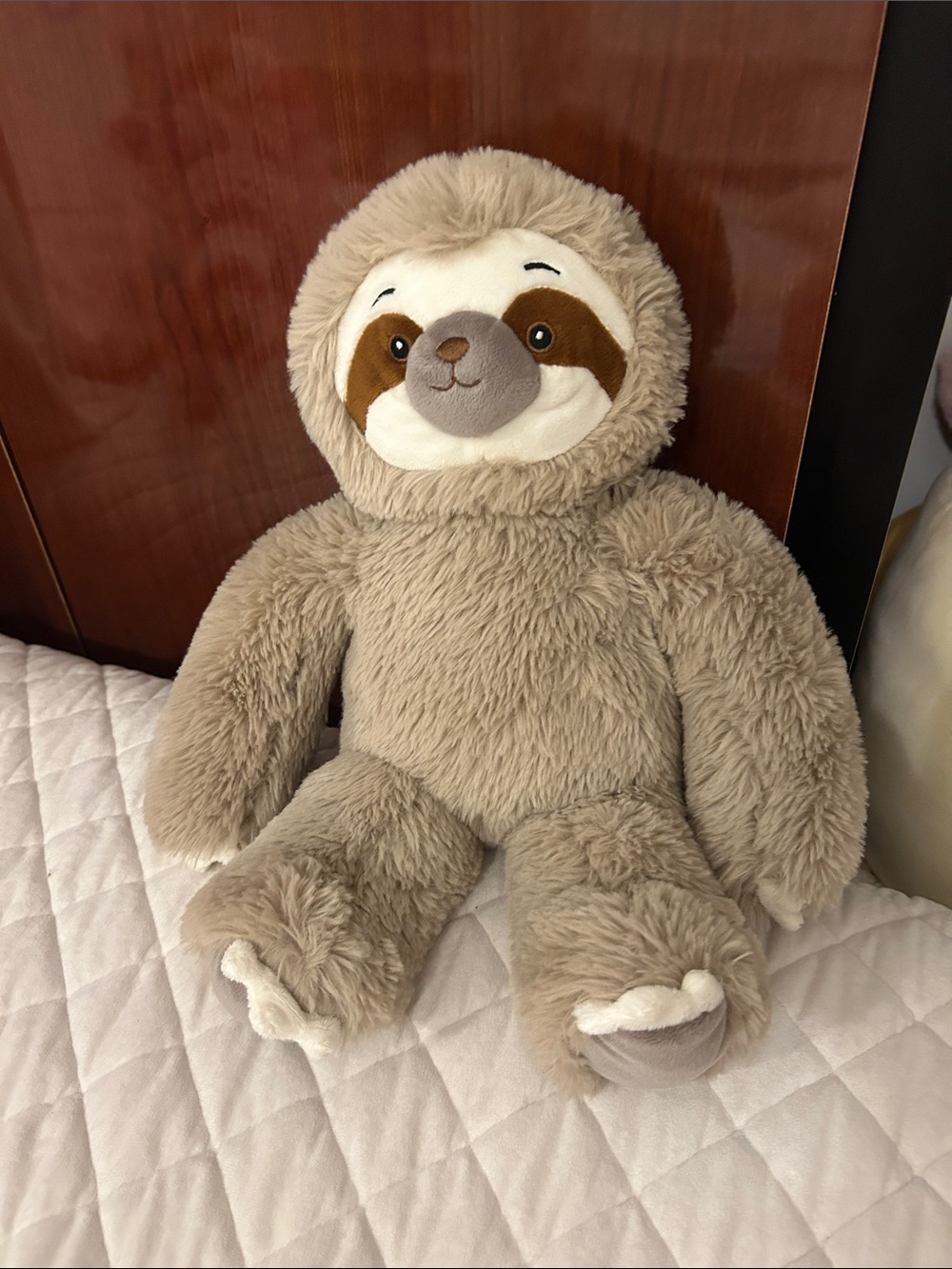Plush Sloth Stuffed Animal - Soft Beige Cuddly Toy